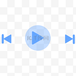 视频播放视频图片_简约蓝色扁平化音乐视频播放键UI