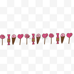 卡通冰淇淋糖果图片_冰淇淋糖果分割线插画