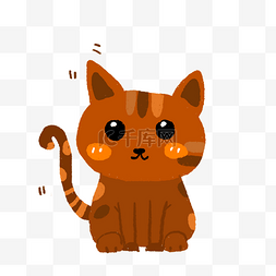 黄色宠物小猫手绘插画