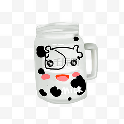 奶牛花纹图片_奶牛表情牛奶杯