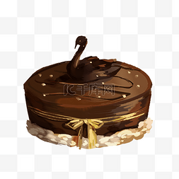 手绘巧克力蛋糕免扣素材