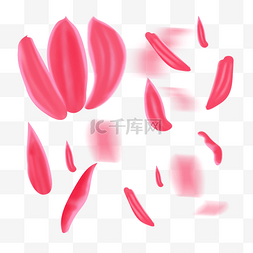 红色漂浮花朵图片_卡通红色花瓣