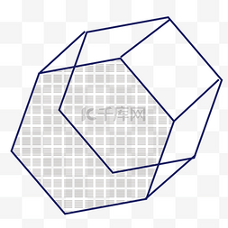 立方体几何线条图片_手绘卡通立方体免抠图