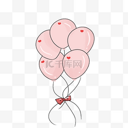 手绘粉色的气球插画