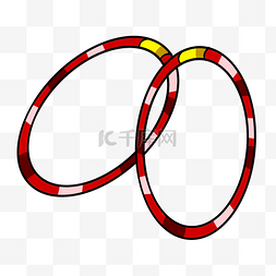 彩色手绘圆环头绳元素