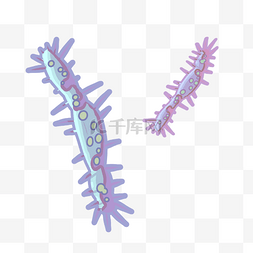 蓝色细菌病毒图片_长条细菌病毒