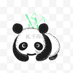 可爱熊猫玩偶图片_手绘卡通动物装饰素材
