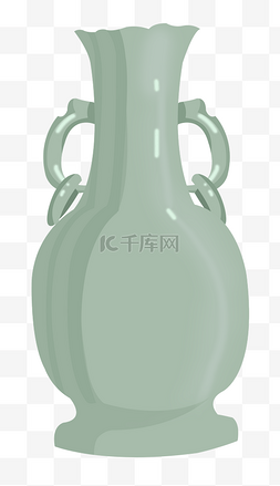 蓝青花瓷器图片_手绘古风瓷器花瓶