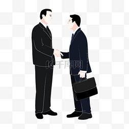 男士矢量图片_握手商务人士合作谈判白领职业装
