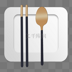 手绘盘子筷子图片_手绘复古餐具