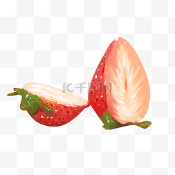 新鲜手绘草莓插画图片_果肉草莓手绘插画