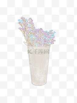 手绘小清新花卉植物元素系列之一