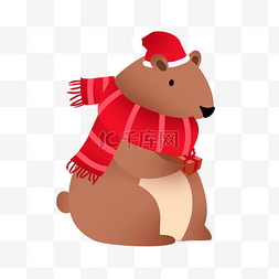 圣诞节可爱的小熊插画