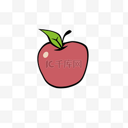 绿色暖色调图片_水果类装饰图案紫红苹果