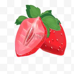 吃货海报图片_手绘植物草莓水果贴图