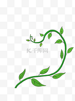 植物藤曼手绘图片_手绘绿叶植物元素