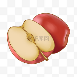 水果半个图片_脆脆的大红苹果