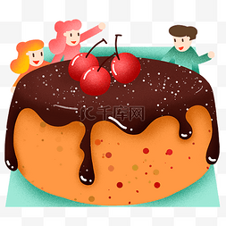 巧克力蛋糕插画图片_蛋糕巧克力蛋糕插画