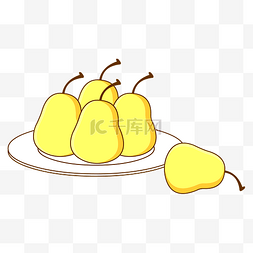 黄色大图片_盘子里的大梨子免抠图