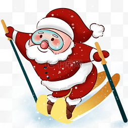圣诞老人滑雪图片_圣诞节圣诞老人