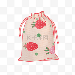 漂亮的收纳袋图片_红色草莓收纳袋