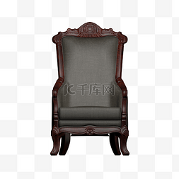 布艺椅图片_红木复古布艺软座椅正面