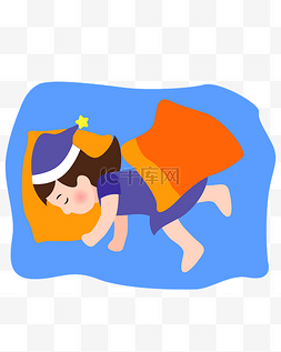 睡觉儿童图片_矢量手绘小孩睡觉