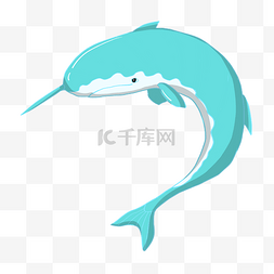 尖角英文图片_手绘蓝色的鲨鱼插画