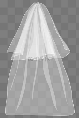 新娘新娘图图片_白色长款婚礼头纱PNG免抠图