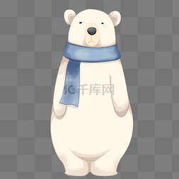 米色元素图片_手绘米色北极熊插画