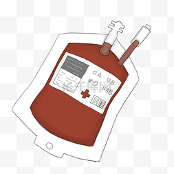 医疗血袋手绘插画