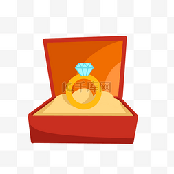 手绘结婚戒指图片_手绘盒装戒指