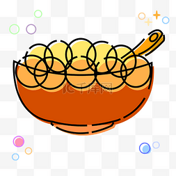 橘黄色汤圆碗 