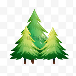 矢量树图片_卡通绿色的树矢量素材