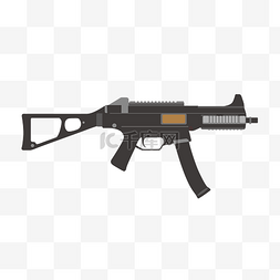 ump45图片_手绘黑色UMP9冲锋枪插画