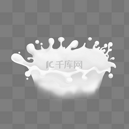 白色喷溅的牛奶插画