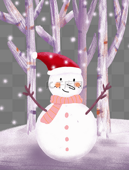 圣诞节戴圣诞帽的雪人