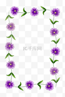 花瓣小清新边框图片_紫色花瓣藤蔓