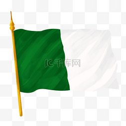 绿色白色飘扬的旗帜
