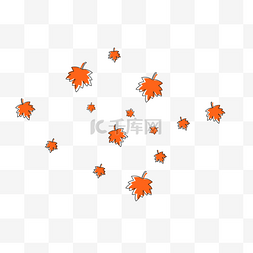 橙色漂浮图片_卡通可爱漂浮的枫叶