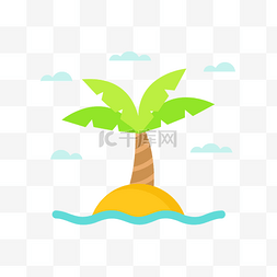 夏季夏天夏至海边椰子树免扣素材
