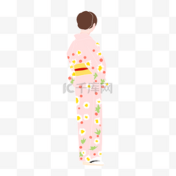 和服可爱图片_日本和服和风日式服装扁平风矢量