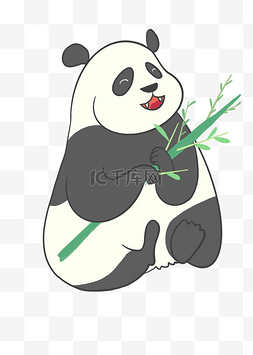 吃竹子的大熊猫免抠图
