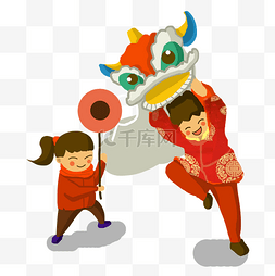 发红包卡通插画图片_春节全家其乐融融卡通插画小孩耍