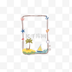 logo设计图片_创意卡通夏季海滩元素边框设计