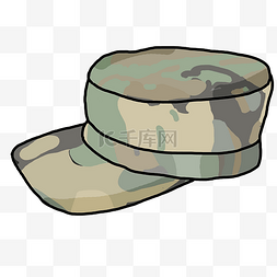 军事装备迷彩帽插画