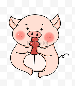 金猪猪年图片_吃冰糖葫芦的猪