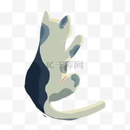 邓小斑点图片_可爱卡通斑点猫咪手绘背影