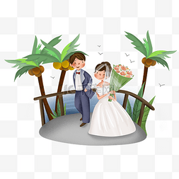 结婚季海岛度蜜月新郎新娘