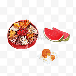草莓干美食图片_尖果美食手绘插画